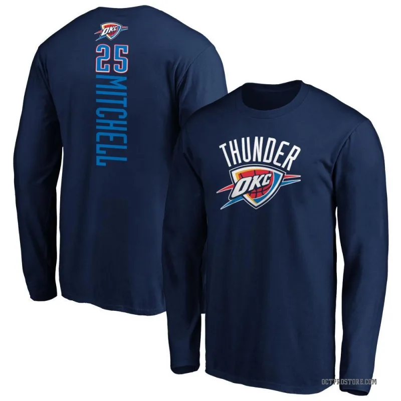 Ajay Mitchell Youth Navy Oklahoma City Thunder Backer Long Sleeve T-Shirt