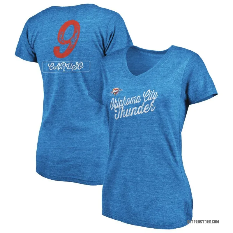 Alex Caruso Women's Blue Oklahoma City Thunder Sideline V-Neck T-Shirt