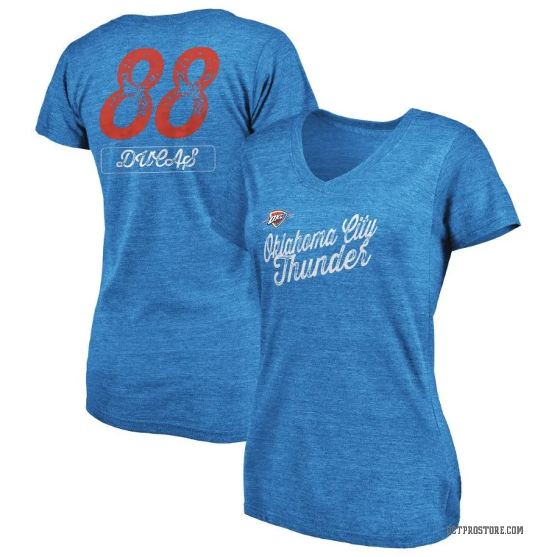 Alex Ducas Women's Blue Oklahoma City Thunder Sideline V-Neck T-Shirt