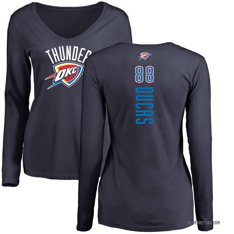 Alex Ducas Women's Navy Oklahoma City Thunder Backer Long Sleeve T-Shirt