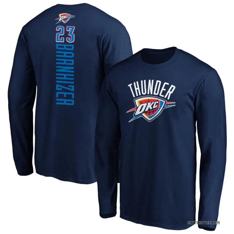 Brooks Barnhizer Men's Navy Oklahoma City Thunder Backer Long Sleeve T-Shirt