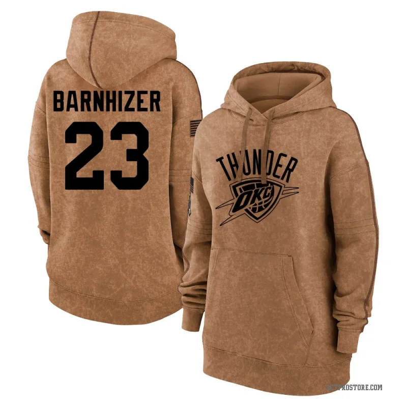 Brooks Barnhizer Women's Brown Oklahoma City Thunder 2023 Salute to Service Pullover Hoodie