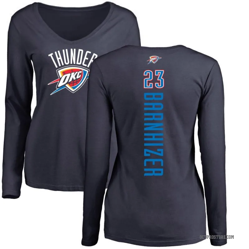 Brooks Barnhizer Women's Navy Oklahoma City Thunder Backer Long Sleeve T-Shirt