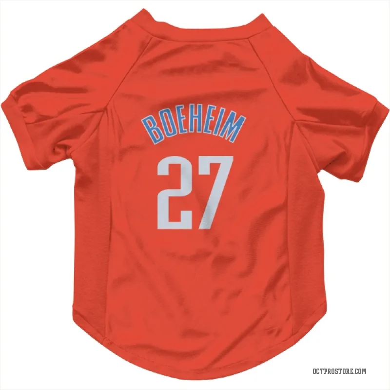 Buddy Boeheim Orange Oklahoma City Thunder Cat & Dog Pet Jersey