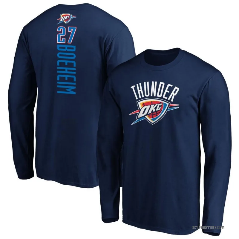 Buddy Boeheim Youth Navy Oklahoma City Thunder Backer Long Sleeve T-Shirt