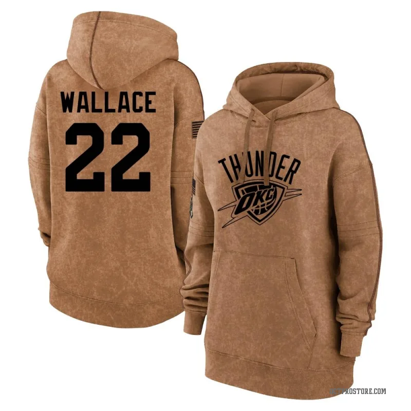 Cason Wallace Women's Brown Oklahoma City Thunder 2023 Salute to Service Pullover Hoodie