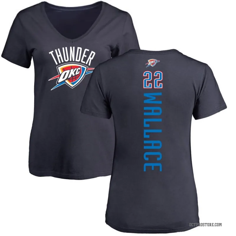 Cason Wallace Women's Navy Oklahoma City Thunder Backer T-Shirt