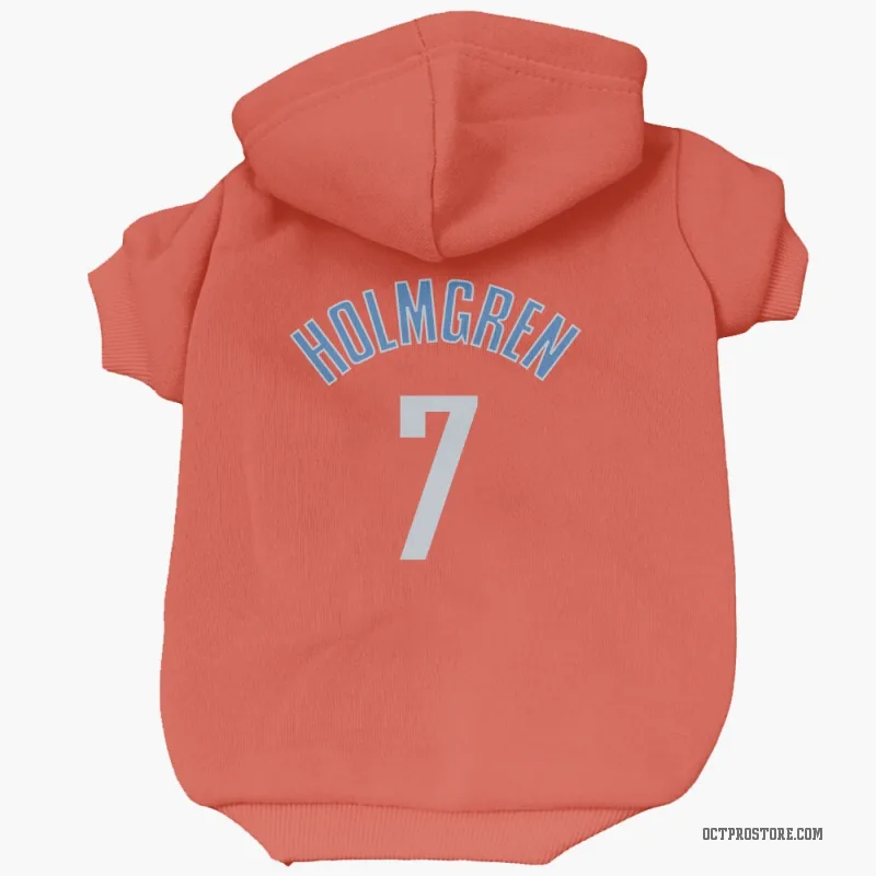 Chet Holmgren  Orange Oklahoma City Thunder  Cat & Dog Pet Hoodie
