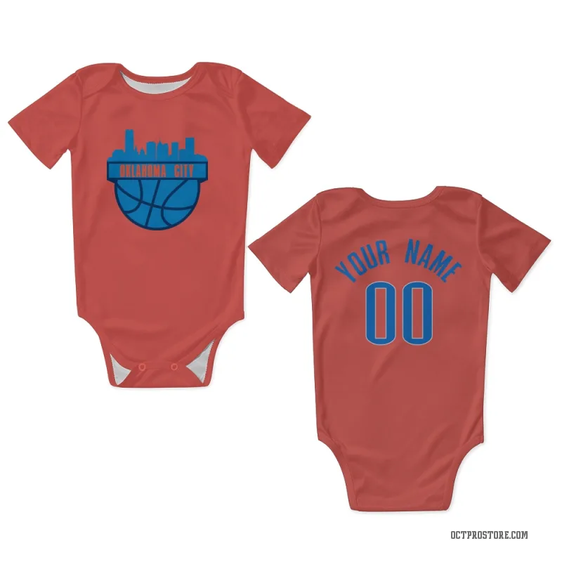 Custom  White Oklahoma City Thunder   Newborn & Infant Bodysuit