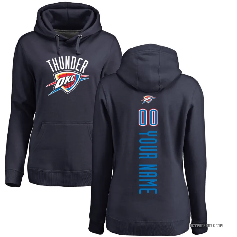 Custom Women's Navy Oklahoma City Thunder Branded Backer Pullover Hoodie