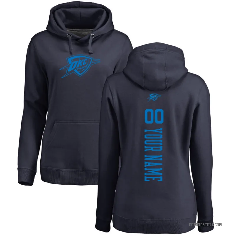 Custom Women's Navy Oklahoma City Thunder Branded One Color Backer Pullover Hoodie