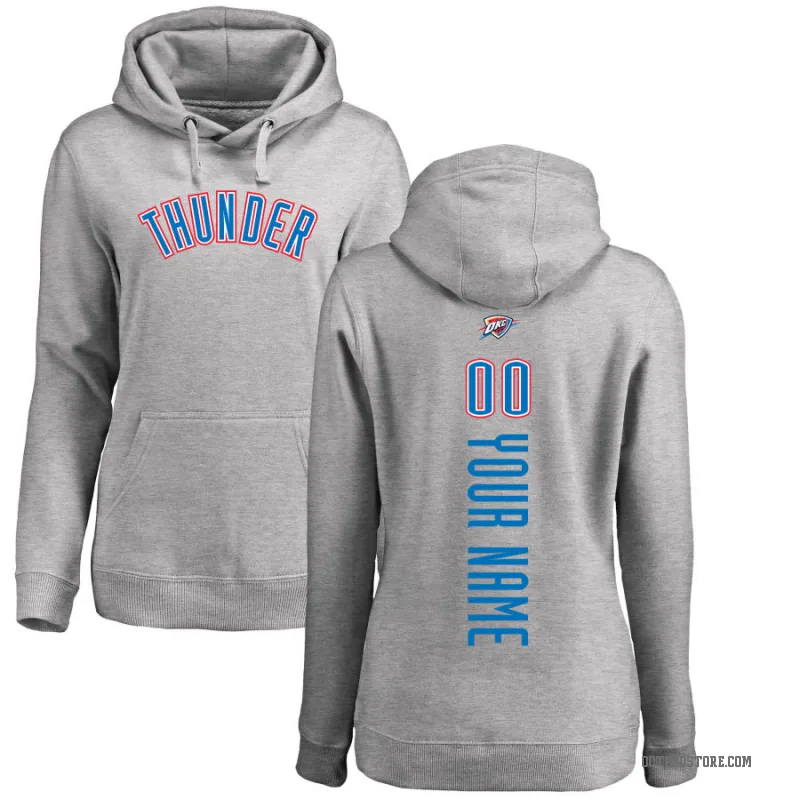 Custom Women's Oklahoma City Thunder Branded Ash Backer Pullover Hoodie