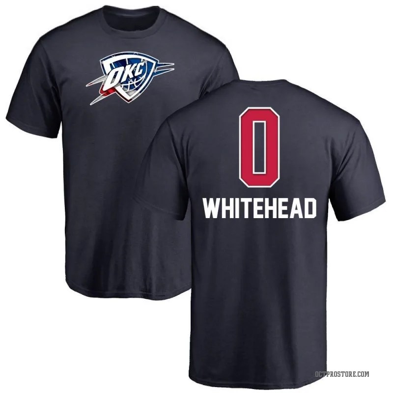 Dariq Whitehead Youth White Oklahoma City Thunder Navy Name and Number Banner Wave T-Shirt