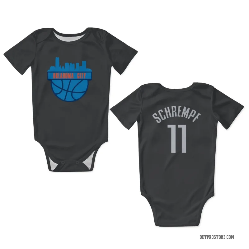 Detlef Schrempf  Black Oklahoma City Thunder  Newborn & Infant Bodysuit