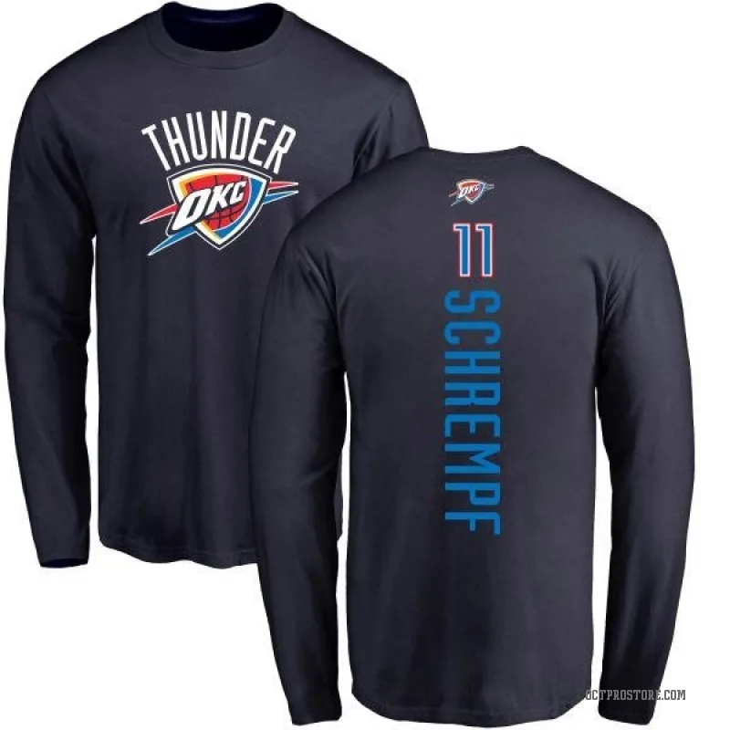 Detlef Schrempf Men's Navy Oklahoma City Thunder Backer Long Sleeve T-Shirt