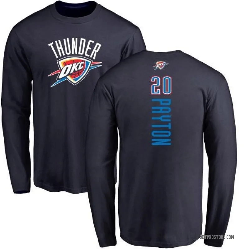 Gary Payton Men's Navy Oklahoma City Thunder Backer Long Sleeve T-Shirt