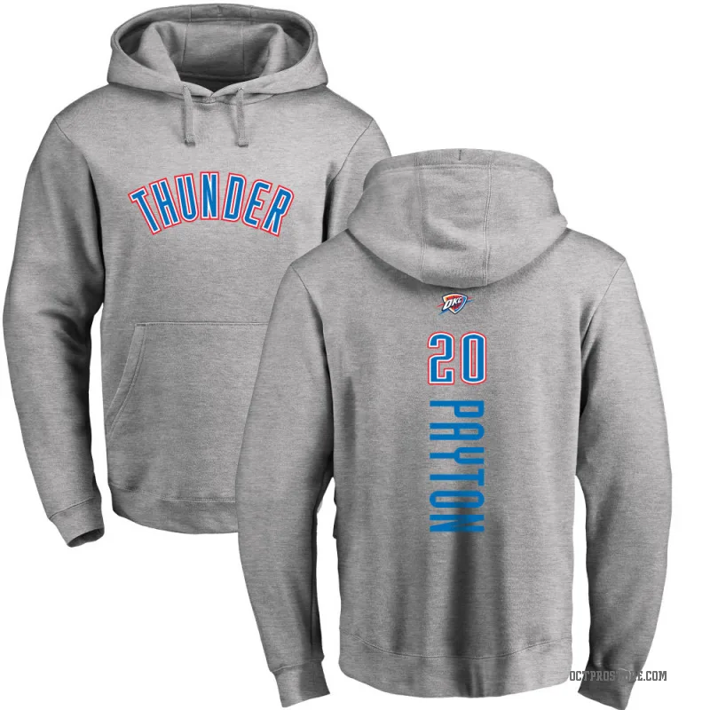 Gary Payton Men's Oklahoma City Thunder Branded Ash Backer Pullover Hoodie