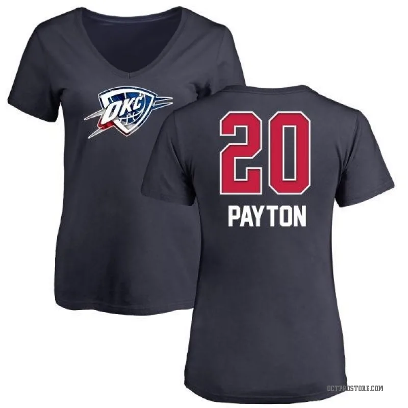 Gary Payton Women's Navy Oklahoma City Thunder Name and Number Banner Wave V-Neck T-Shirt