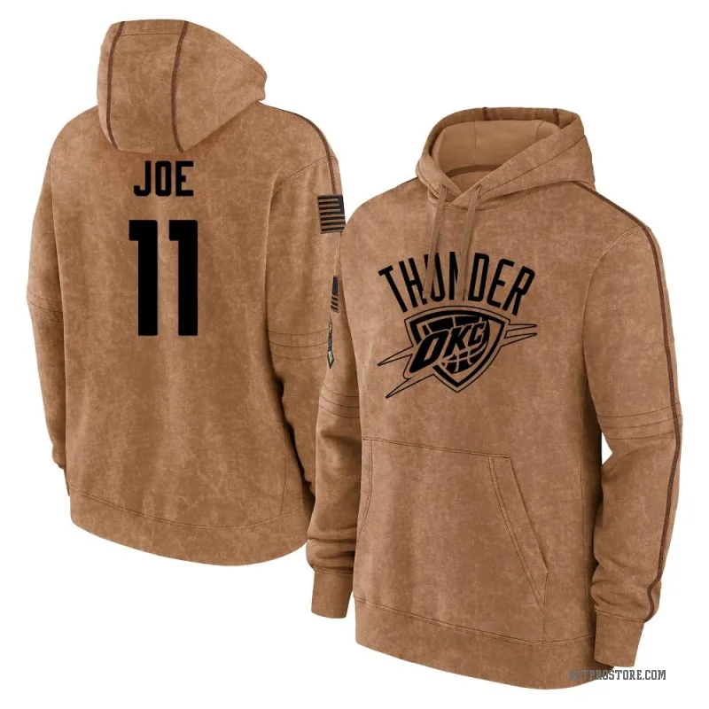 Isaiah Joe Youth Brown Oklahoma City Thunder 2023 Salute to Service Club Pullover Hoodie