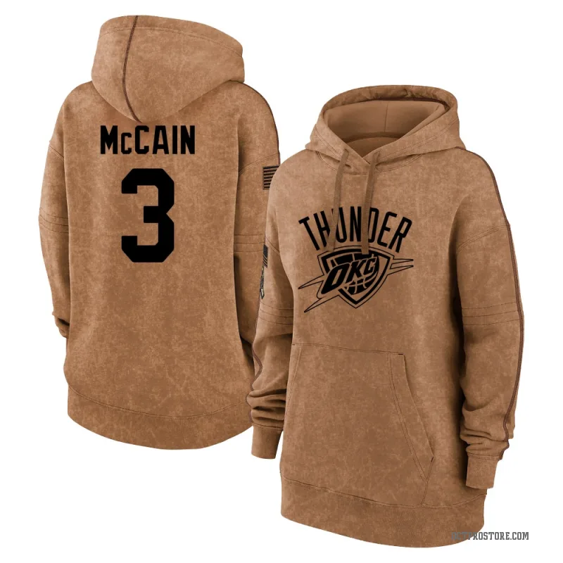 Jared McCain Women's Brown Oklahoma City Thunder 2023 Salute to Service Pullover Hoodie