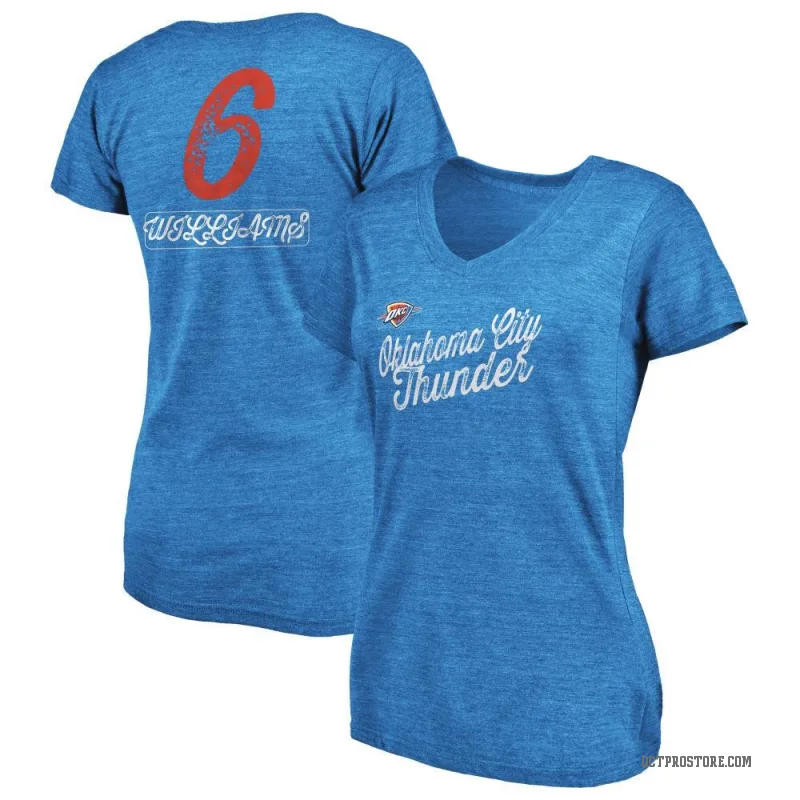 Jaylin Williams Women's Blue Oklahoma City Thunder Sideline V-Neck T-Shirt