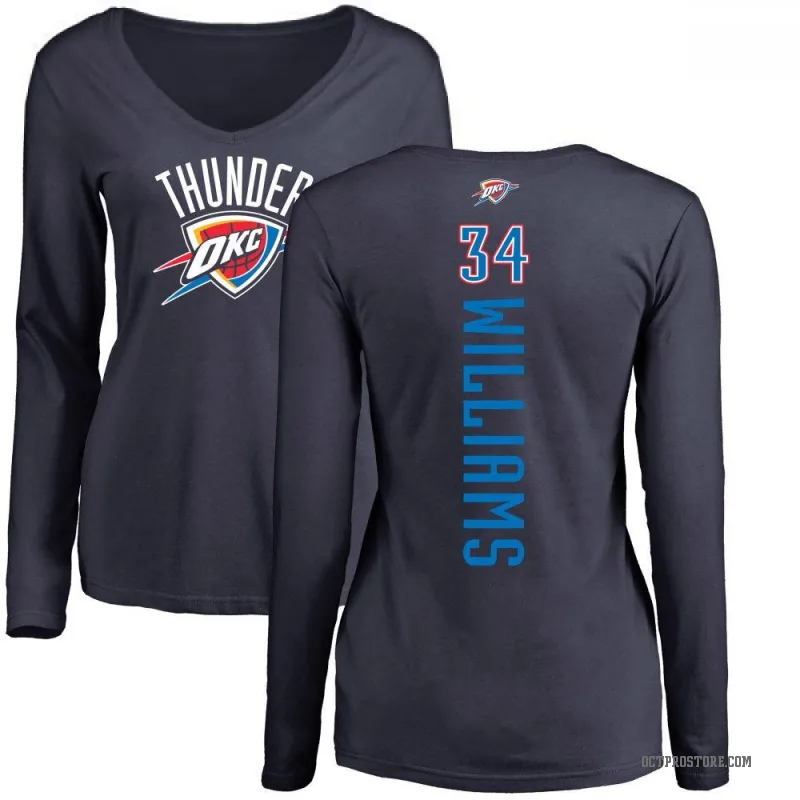 Kenrich Williams Women's Navy Oklahoma City Thunder Backer Long Sleeve T-Shirt