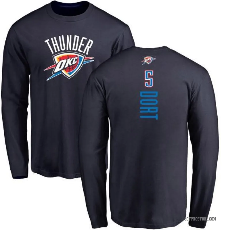 Luguentz Dort Youth Navy Oklahoma City Thunder Backer Long Sleeve T-Shirt