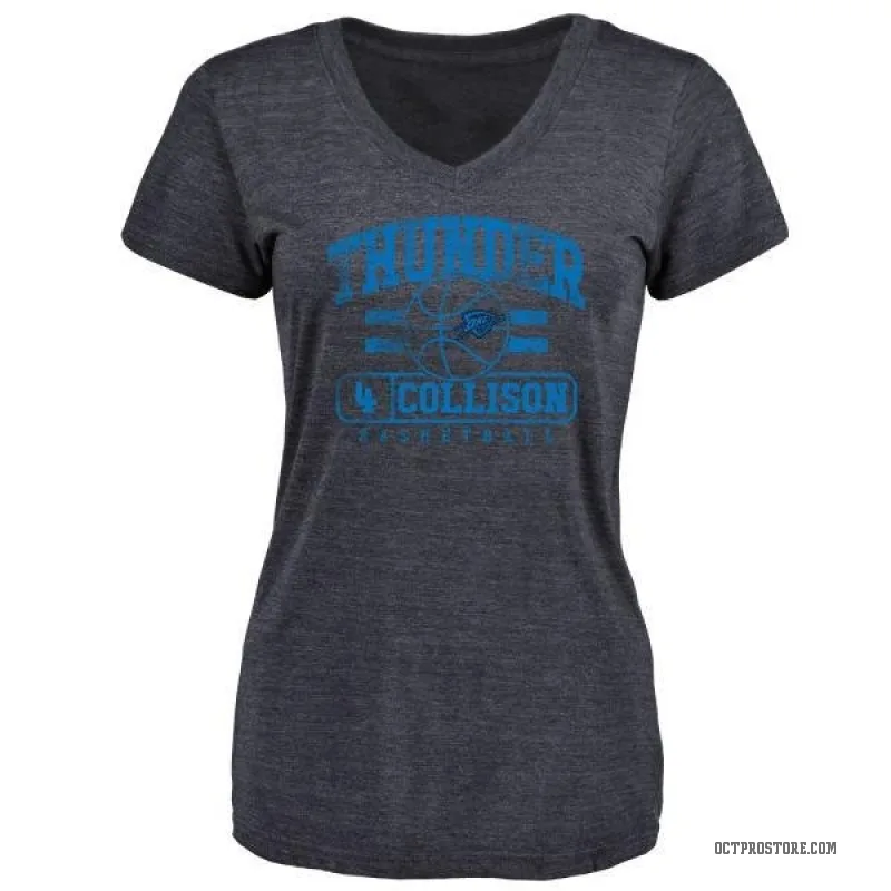 Nick Collison Women's Navy Oklahoma City Thunder Baseline T-Shirt