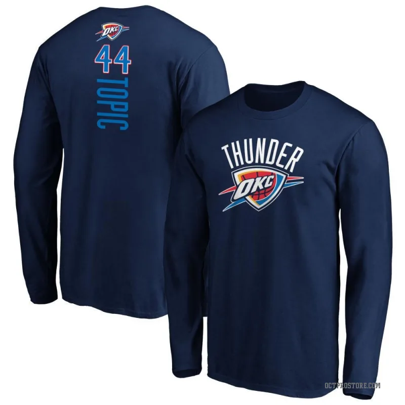 Nikola Topic Youth Navy Oklahoma City Thunder Backer Long Sleeve T-Shirt