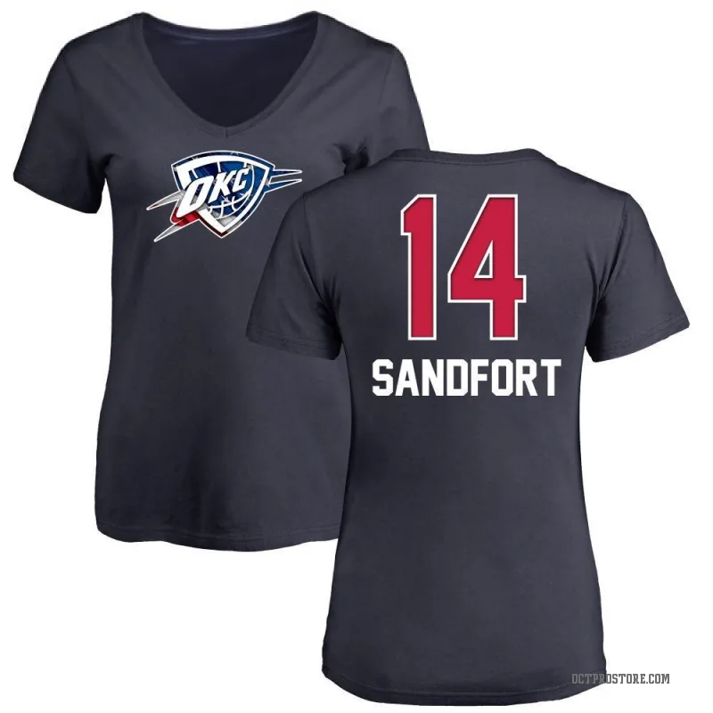 Payton Sandfort Women's Navy Oklahoma City Thunder Name and Number Banner Wave V-Neck T-Shirt