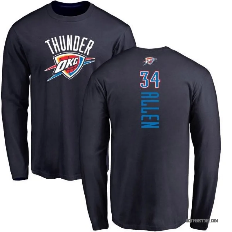 Ray Allen Men's Navy Oklahoma City Thunder Backer Long Sleeve T-Shirt