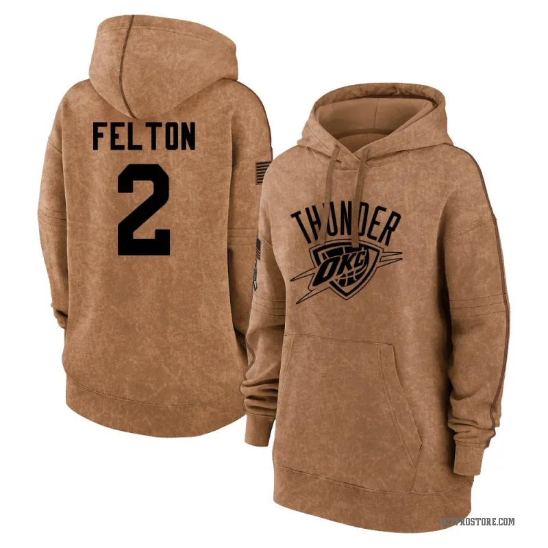 Raymond Felton Women's Brown Oklahoma City Thunder 2023 Salute to Service Pullover Hoodie