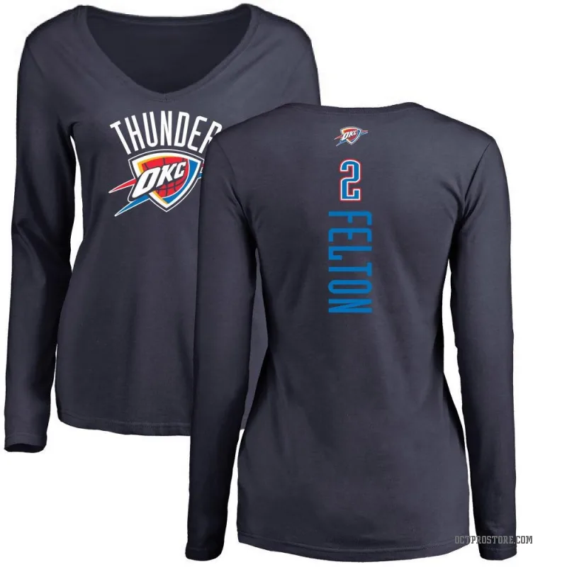 Raymond Felton Women's Navy Oklahoma City Thunder Backer Long Sleeve T-Shirt