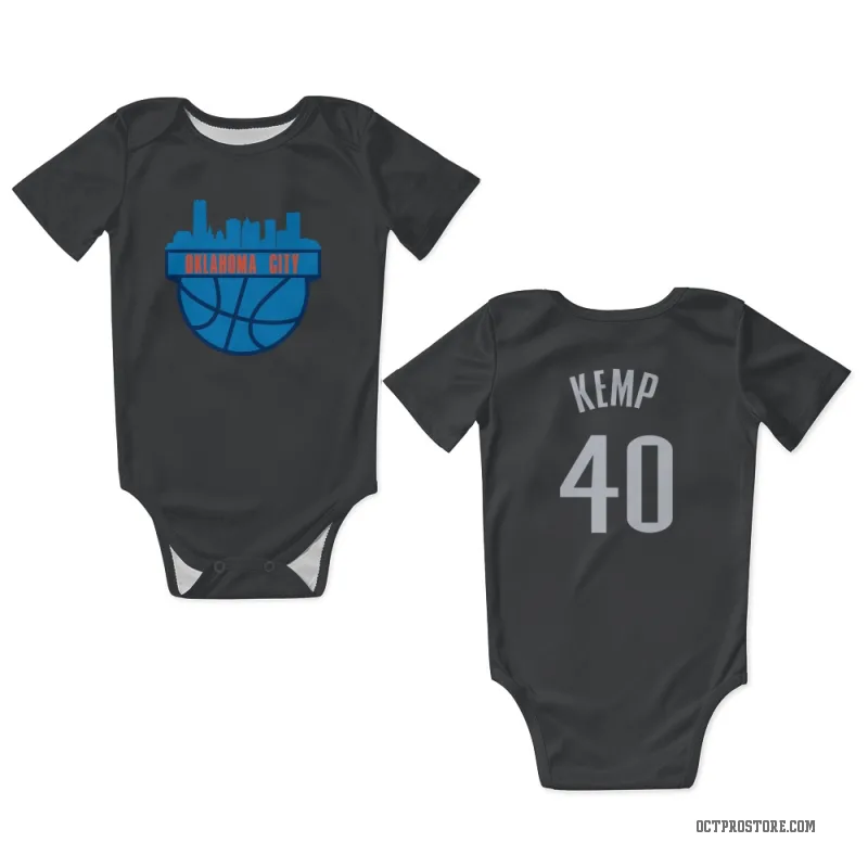 Shawn Kemp  Black Oklahoma City Thunder  Newborn & Infant Bodysuit
