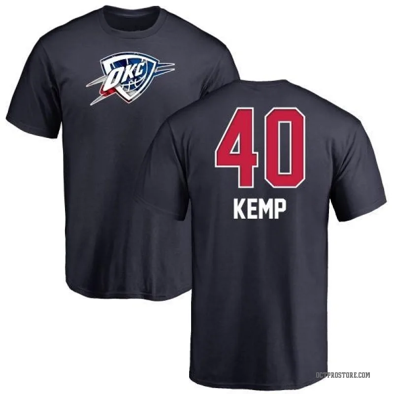 Shawn Kemp Men's Navy Oklahoma City Thunder Name and Number Banner Wave T-Shirt