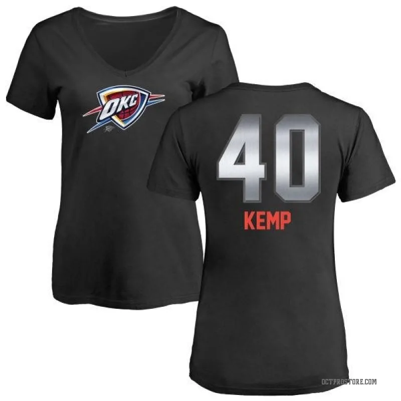 Shawn Kemp Women's Black Oklahoma City Thunder Midnight Mascot T-Shirt