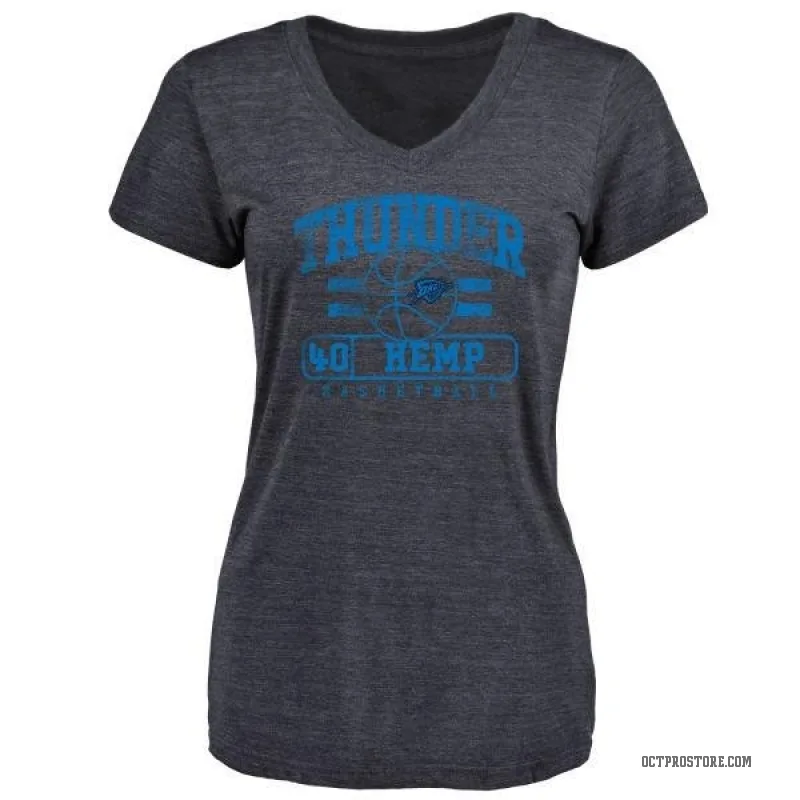Shawn Kemp Women's Navy Oklahoma City Thunder Baseline T-Shirt
