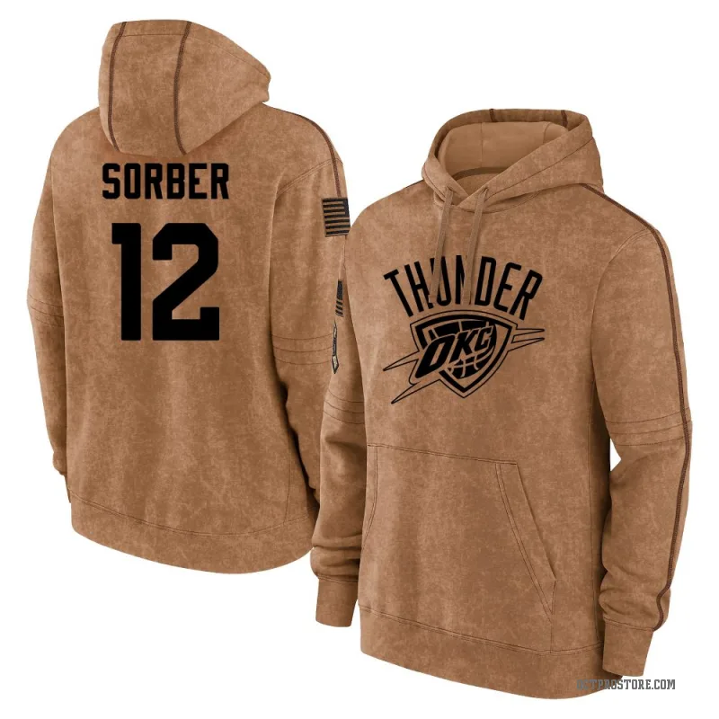 Thomas Sorber Men's Brown Oklahoma City Thunder 2023 Salute to Service Club Pullover Hoodie