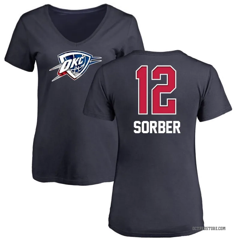 Thomas Sorber Women's Navy Oklahoma City Thunder Name and Number Banner Wave V-Neck T-Shirt